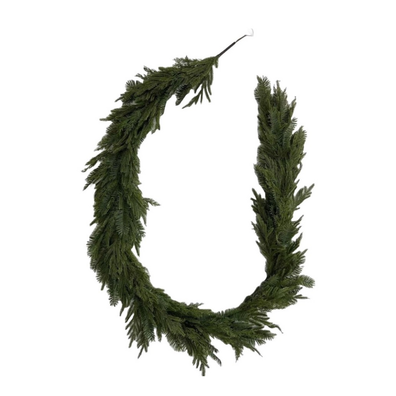 9' Mixed Norfolk Cedar Yew Garland