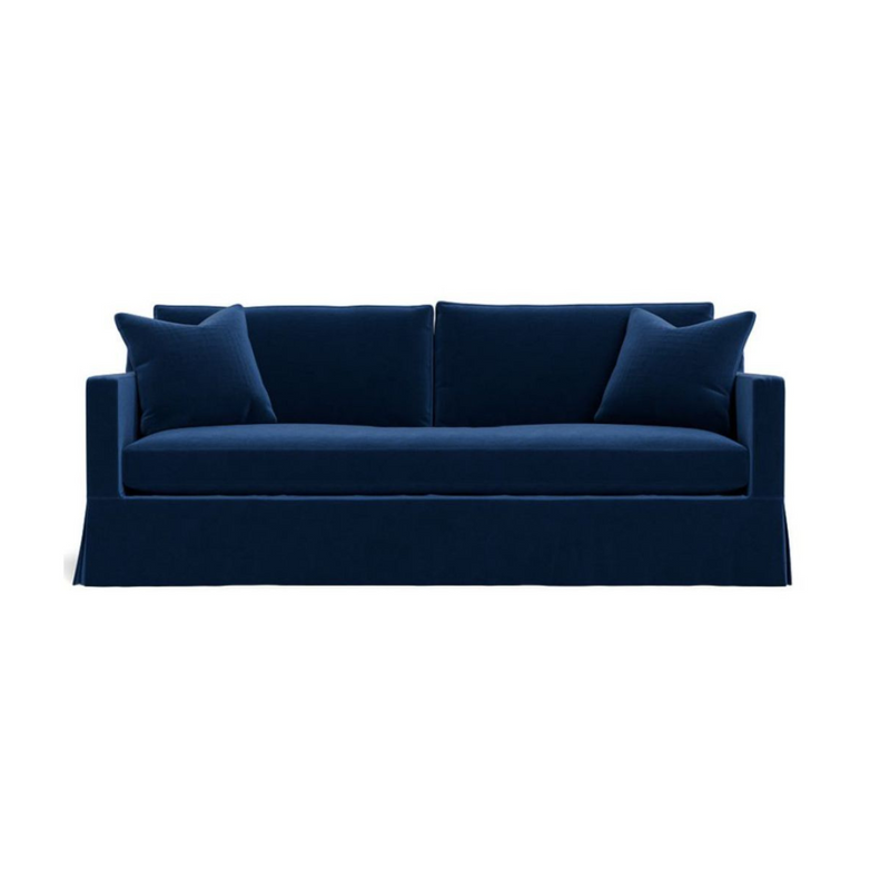 FLOOR MODEL: Melanie Blue Velvet Sofa