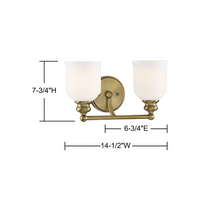 Melrose 2-Light Bathroom Vanity Light