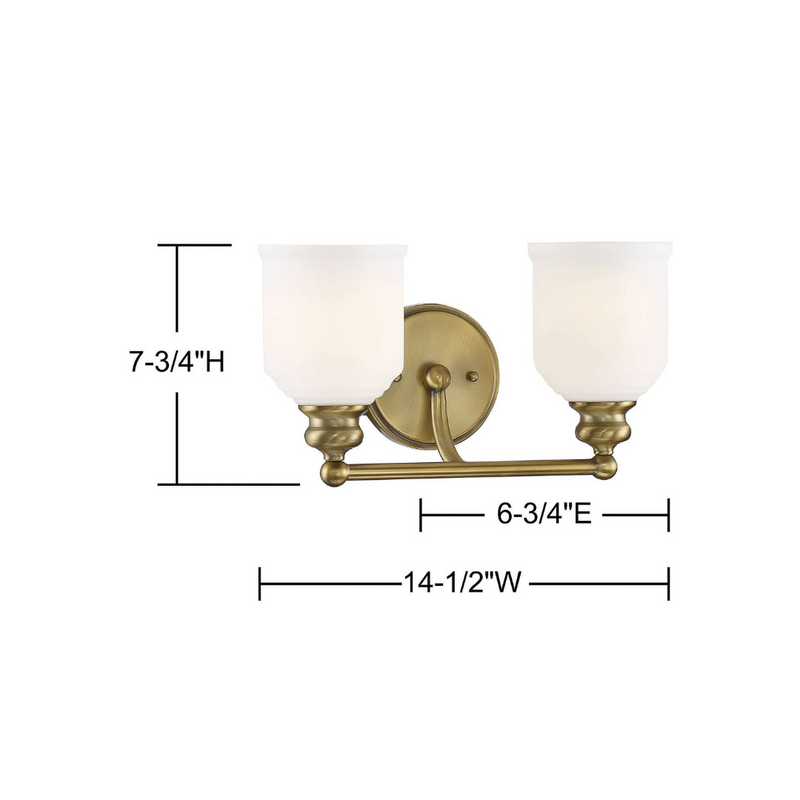 Melrose 2-Light Bathroom Vanity Light