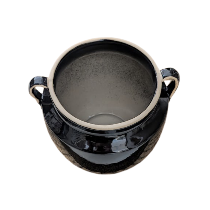 Ceramic 9" Pot [Black & Tan]