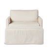 Milan Slipcover Chair With Ottoman
