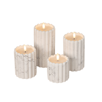Marble Cement Column 3D Flame Candle