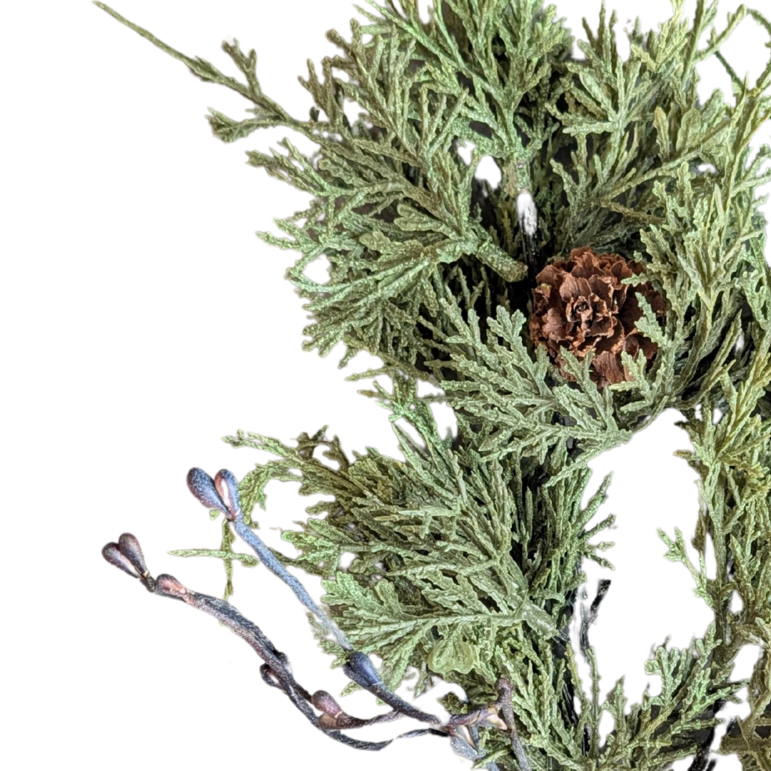 Eastern White Cedar /w Berries and Pinecones [15" Artificial Pick]