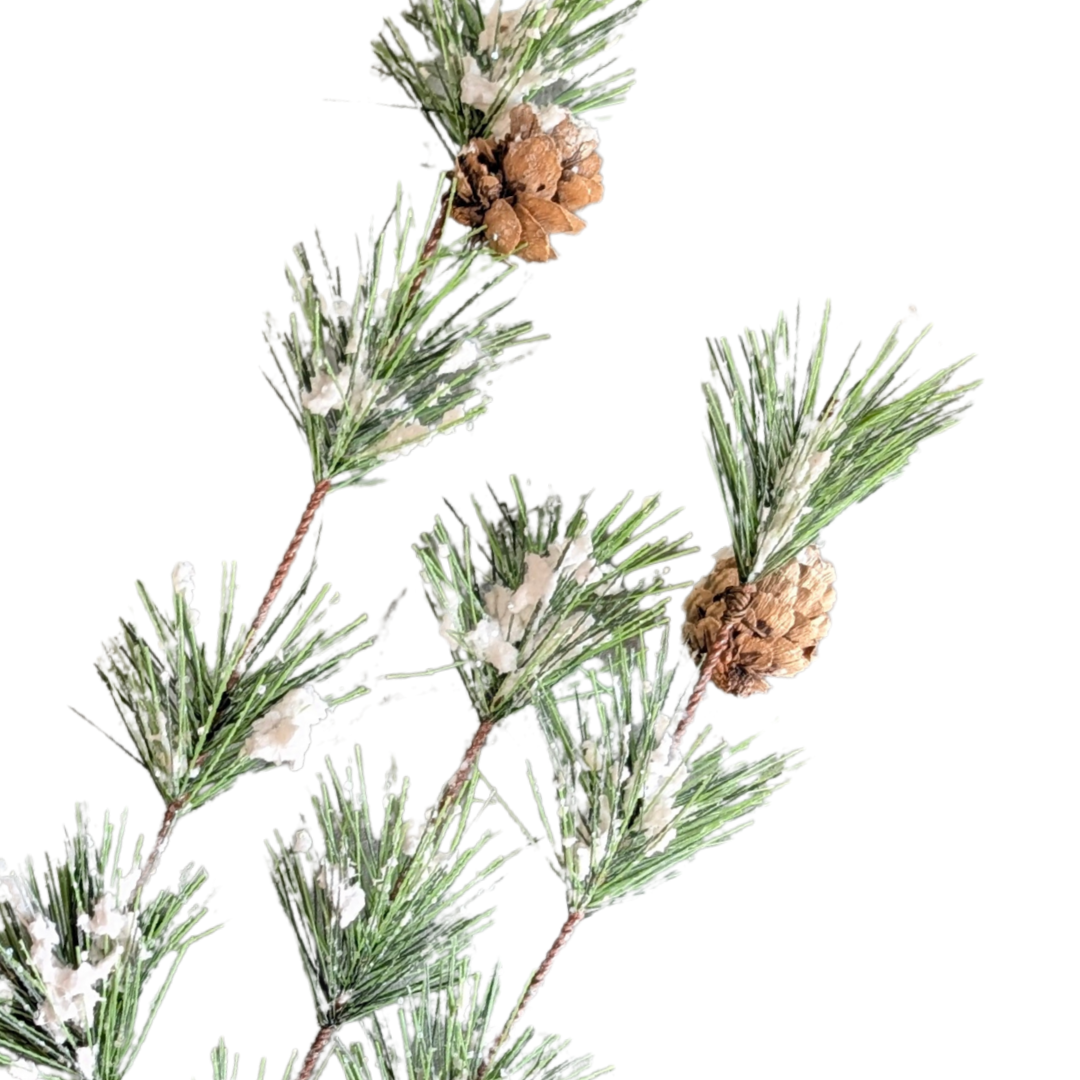 Ming Pine /w Snow [18" Artificial Spray]