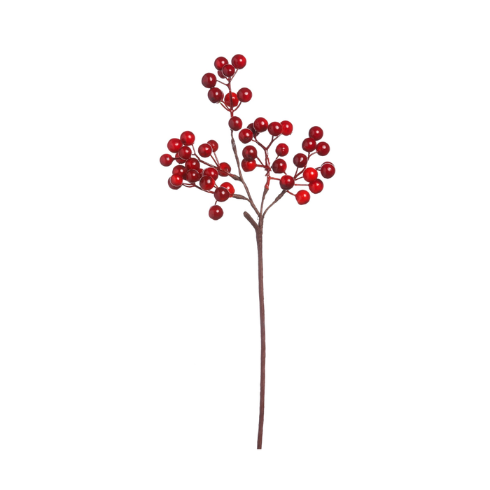 17" Shiny Red Berries Stem
