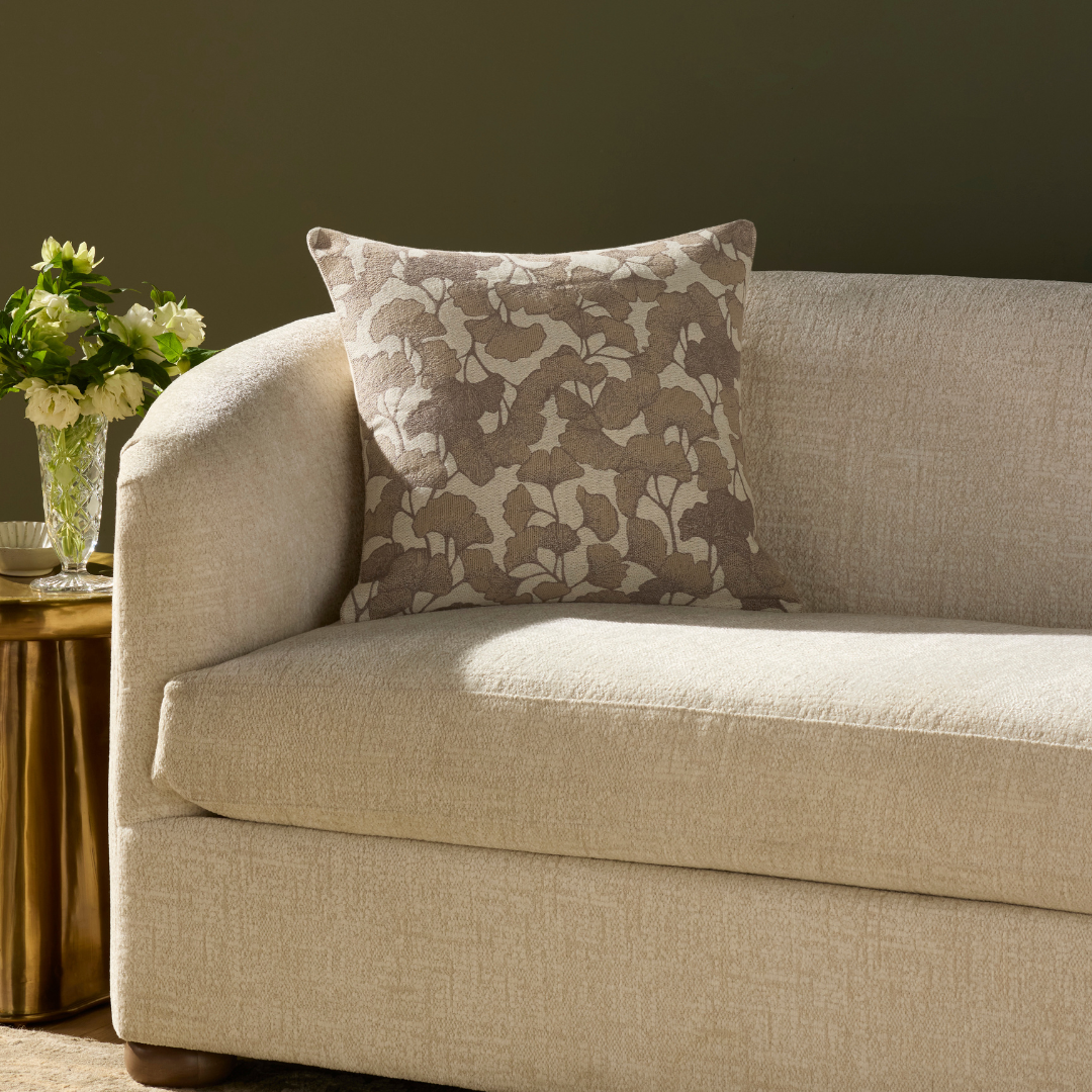 Sylva Pillow Cover [20" x 20" - Fawn Ivory/Silver]