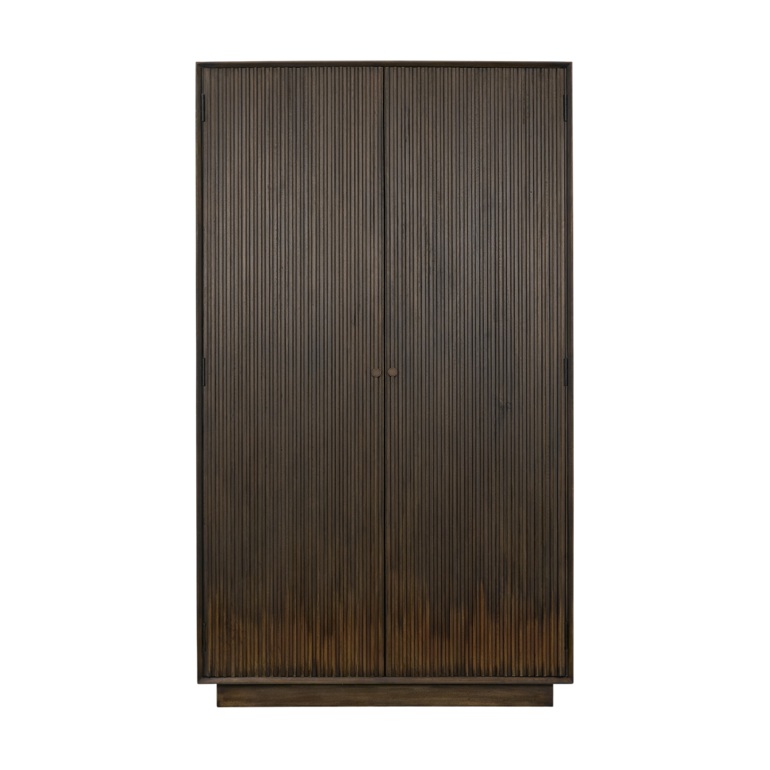 Cinder Distressed Wood Tall Cabinet