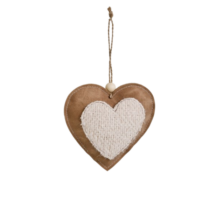 Heart Faux Leather Ornament