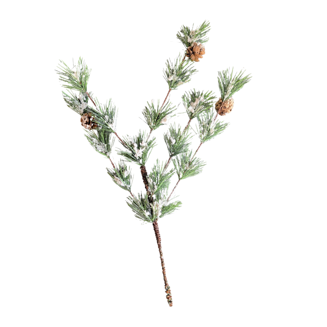 Ming Pine /w Snow [18" Artificial Spray]