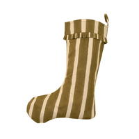 Stocking - Block Print Stripe [Olive]