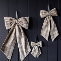 Folk Beige Fabric Bow