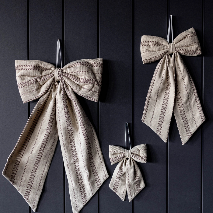 Folk Beige Fabric Bow
