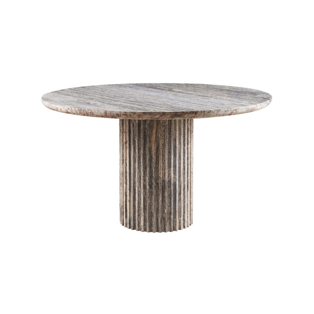 Merrin Round Travertine Dining Table