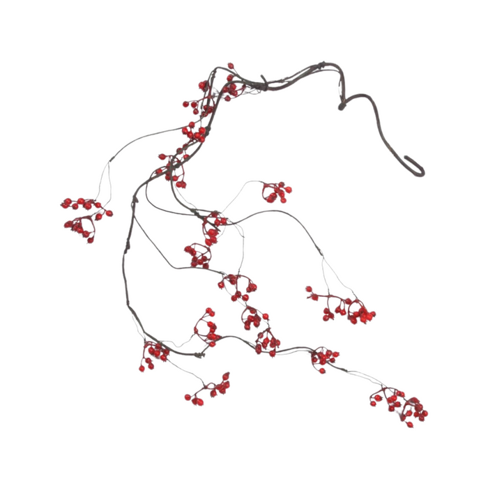 46" Garland with Round Red Berries
