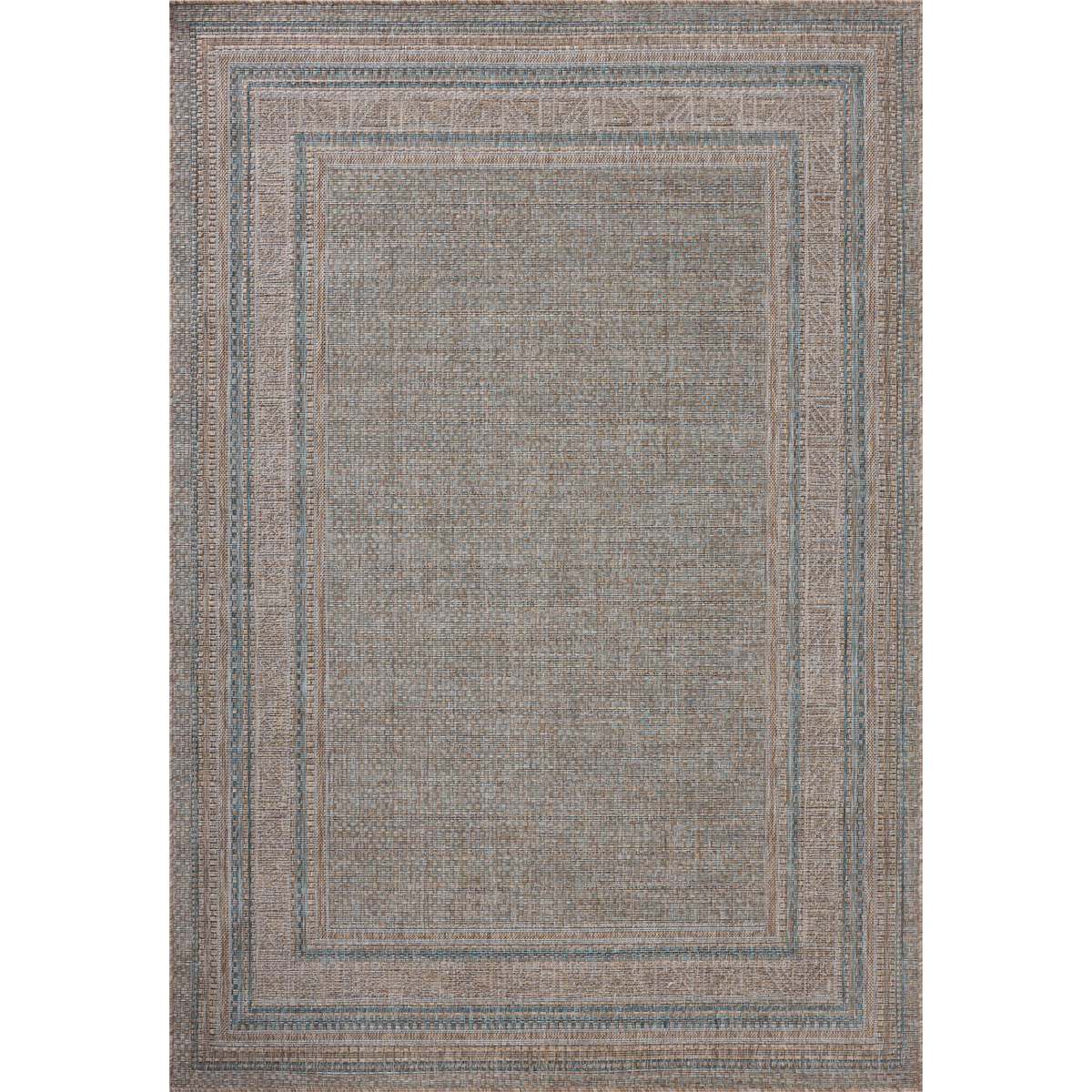 Topanga (Amber Lewis × Loloi) TOP-05 Indoor/Outdoor Rug [Natural/Teal]