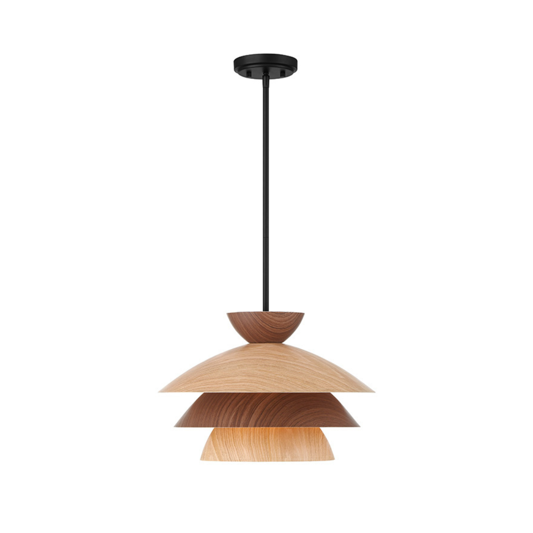 1-Light Wood Grain Pendant