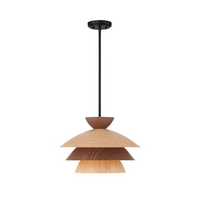 1-Light Wood Grain Pendant