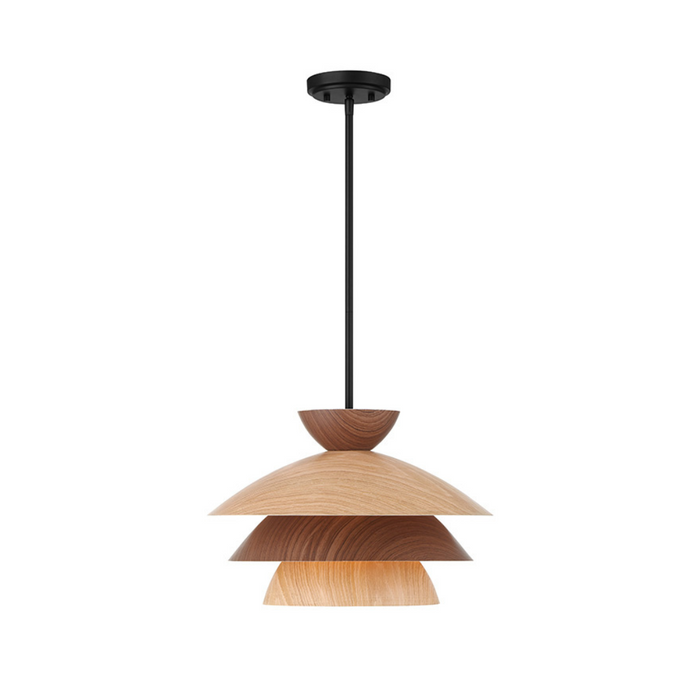 1-Light Wood Grain Pendant
