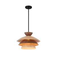 1-Light Wood Grain Pendant