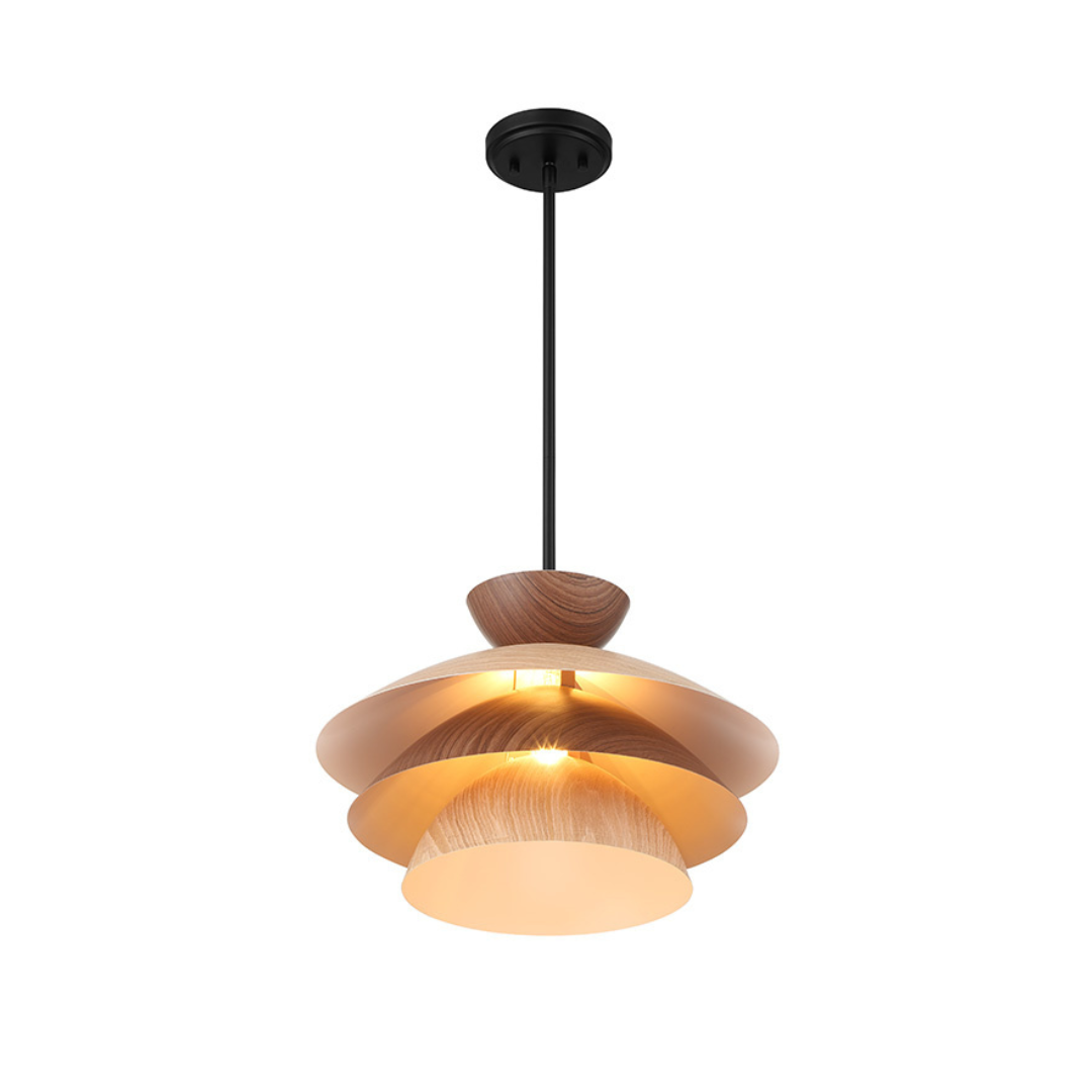 1-Light Wood Grain Pendant