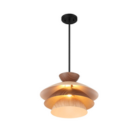 1-Light Wood Grain Pendant