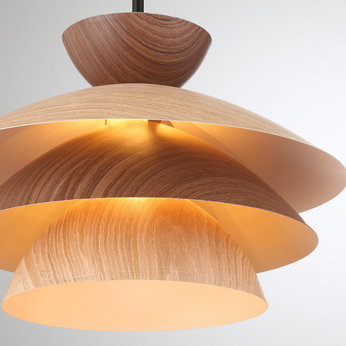 1-Light Wood Grain Pendant