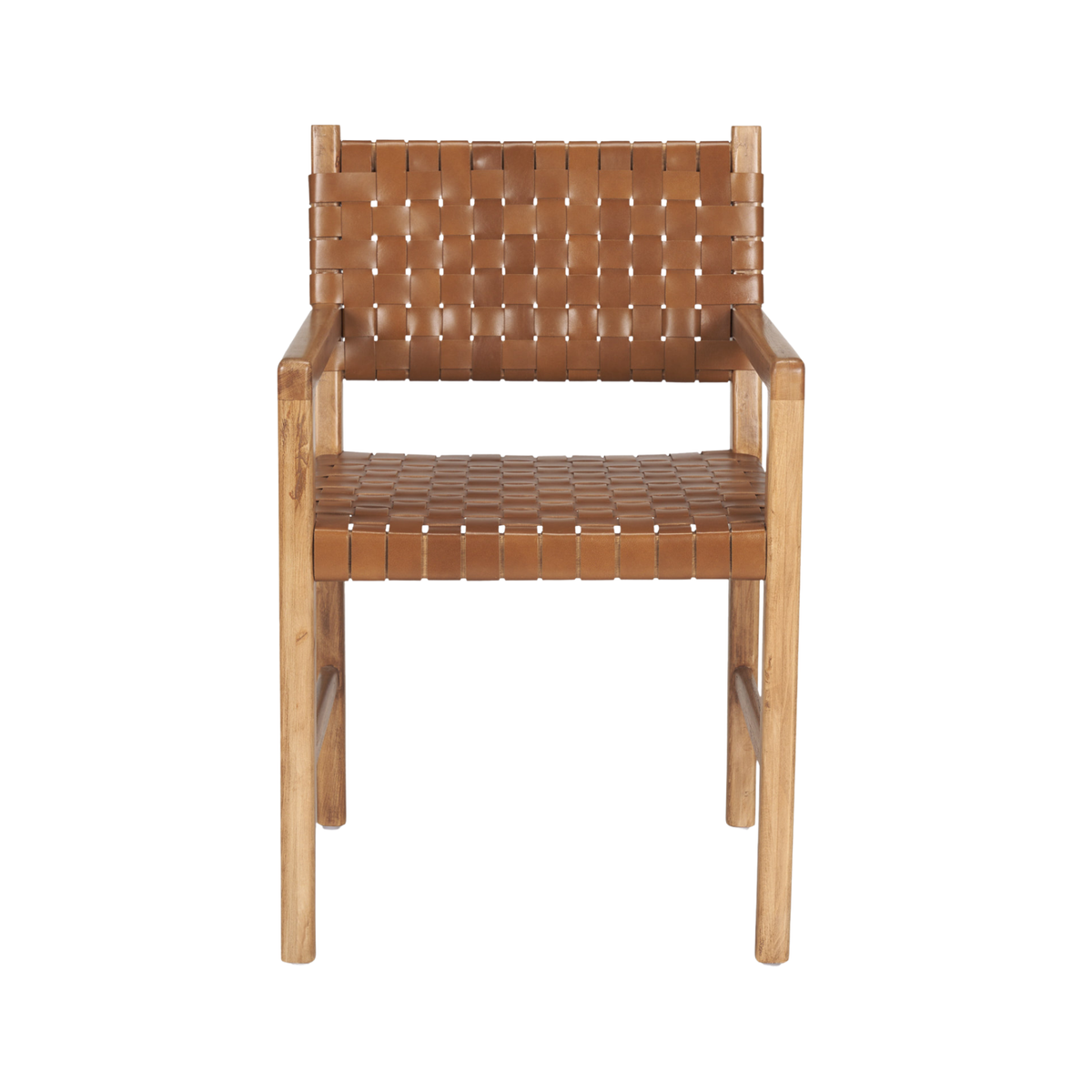 Shane Woven Leather Dining Armchair