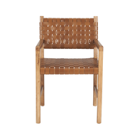 Shane Woven Leather Dining Armchair