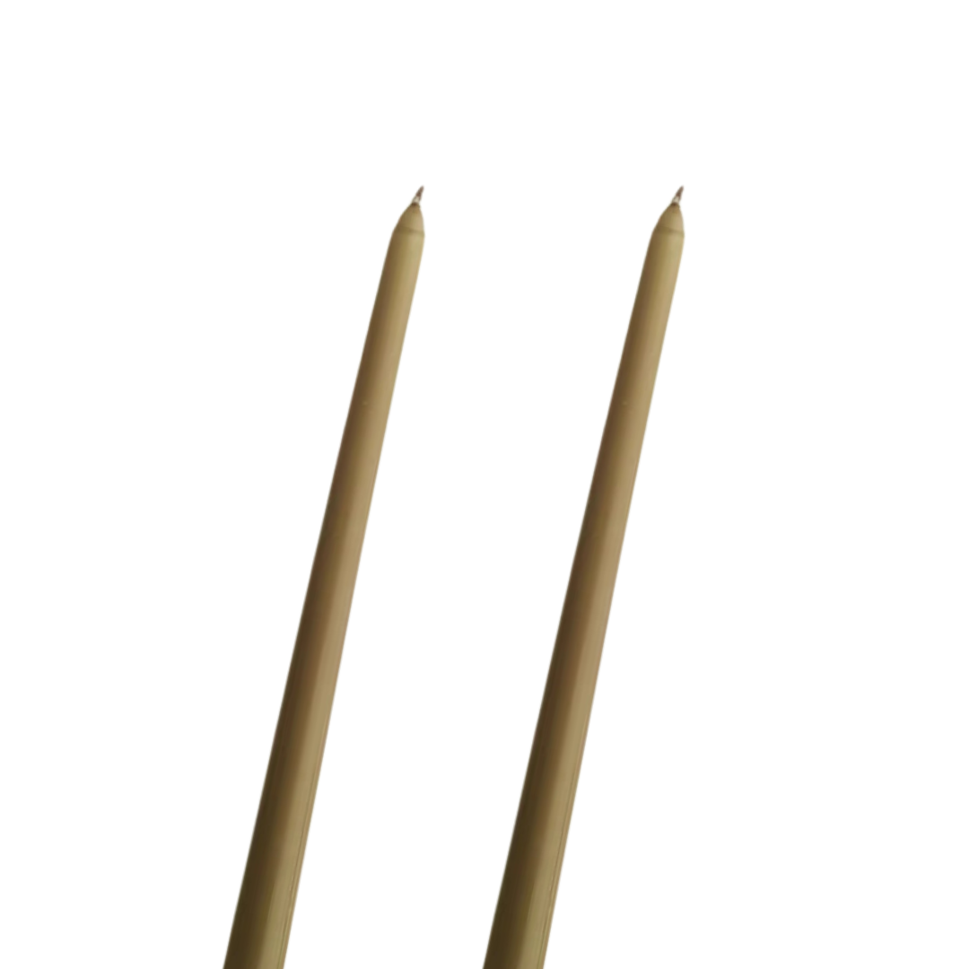 12" Smokeless Taper Candles - Set of 2 - Moss