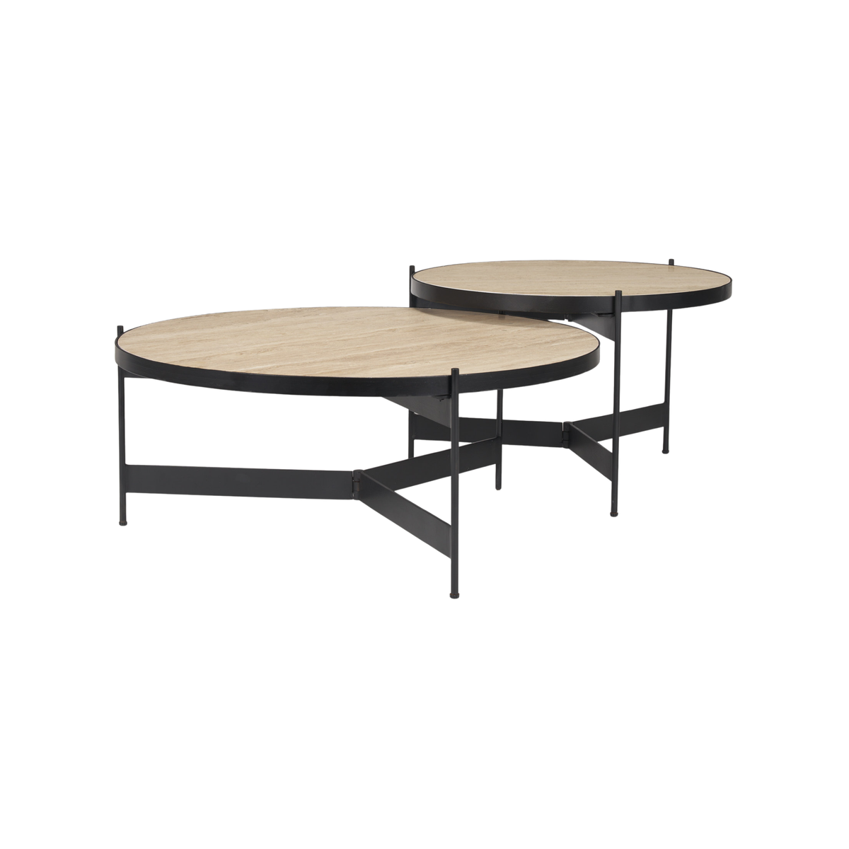 Wade Travertine Nesting Coffee Table Set