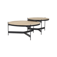Wade Travertine Nesting Coffee Table Set