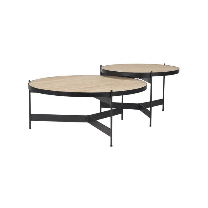 Wade Travertine Nesting Coffee Table Set