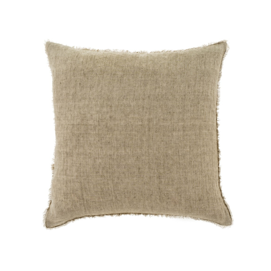 Lina Linen Pillow - Almond - 24" x 24"