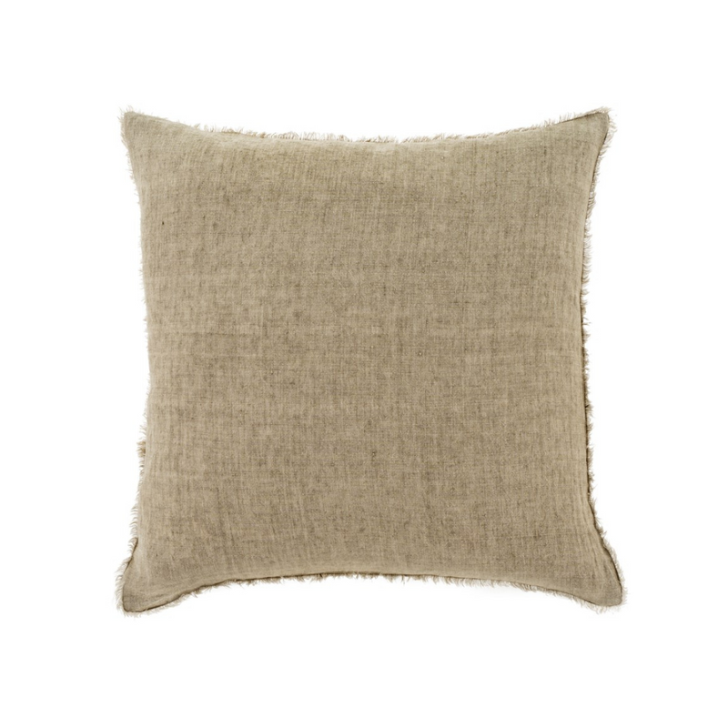 Lina Linen Pillow - Almond - 24" x 24"