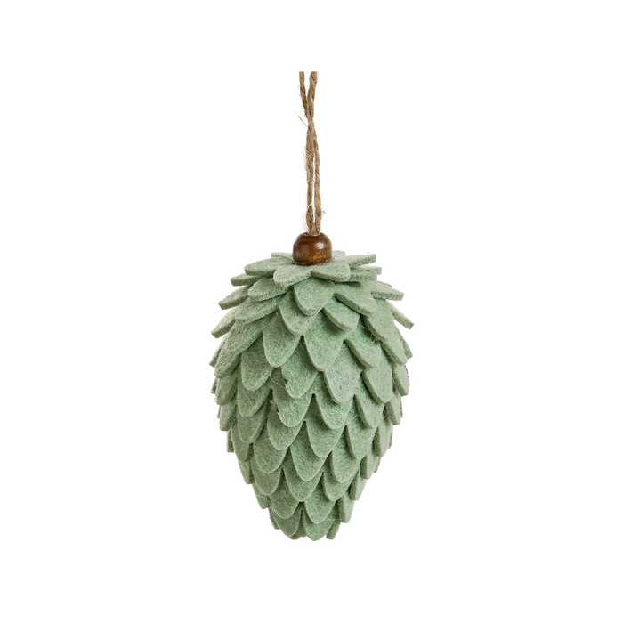 Green Felt Pinecone Ornament