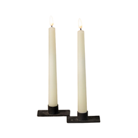 9.5" 3D Flame  Cream Taper Candle [Set of 2]