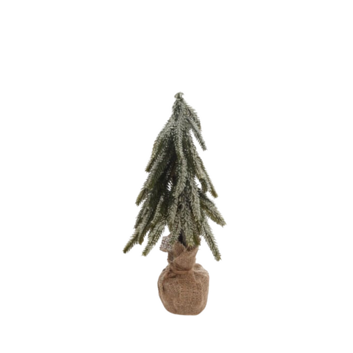 Pine & Burlap Snowy Tree