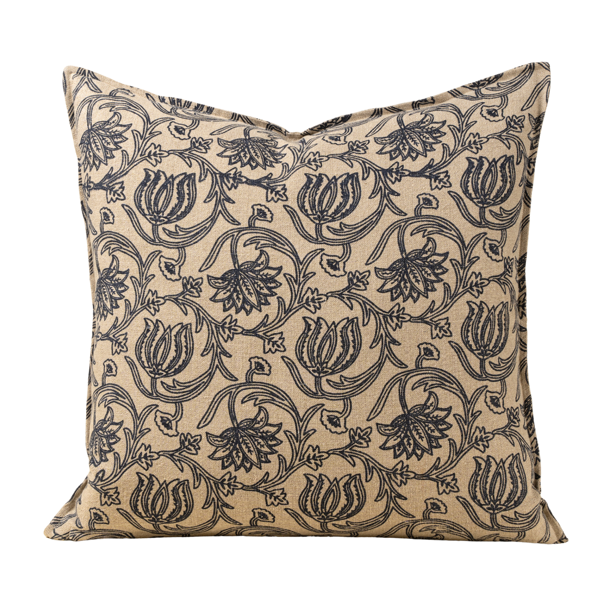 Lotus Linen Pillow [Blue - 24" x 24"]