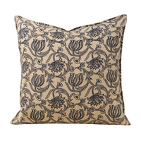Lotus Linen Pillow [Blue - 24" x 24"]