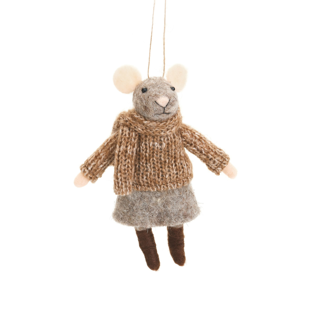 Brown Mouse Ornament
