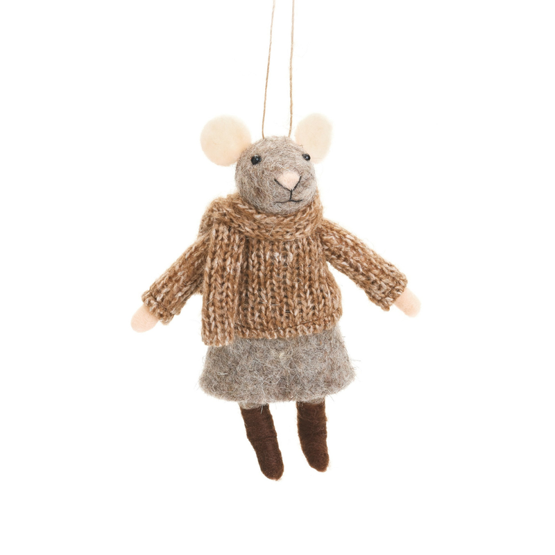Brown Mouse Ornament