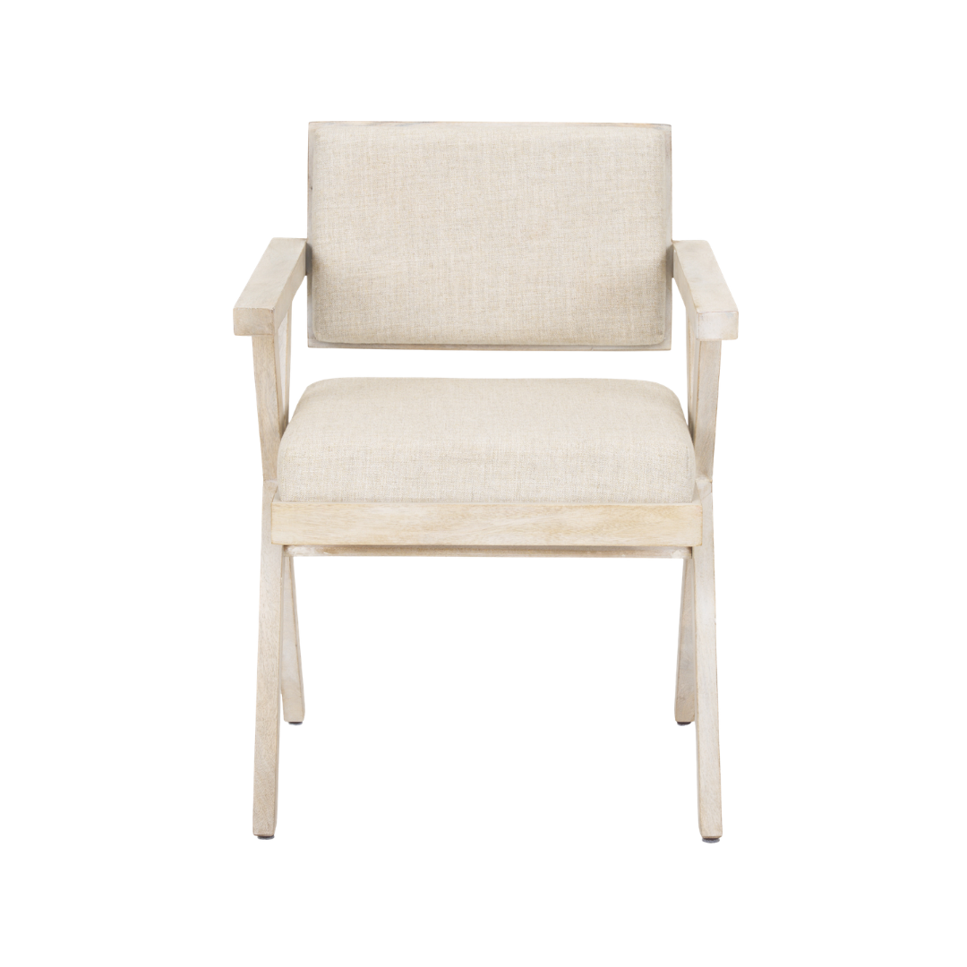 Topanga Cream Fabric Wrap Dining Chair