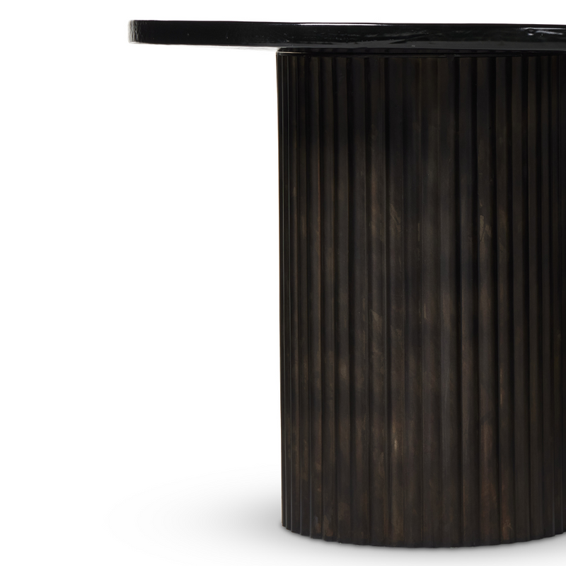 Roland End Table - Smoked Black Glass Top