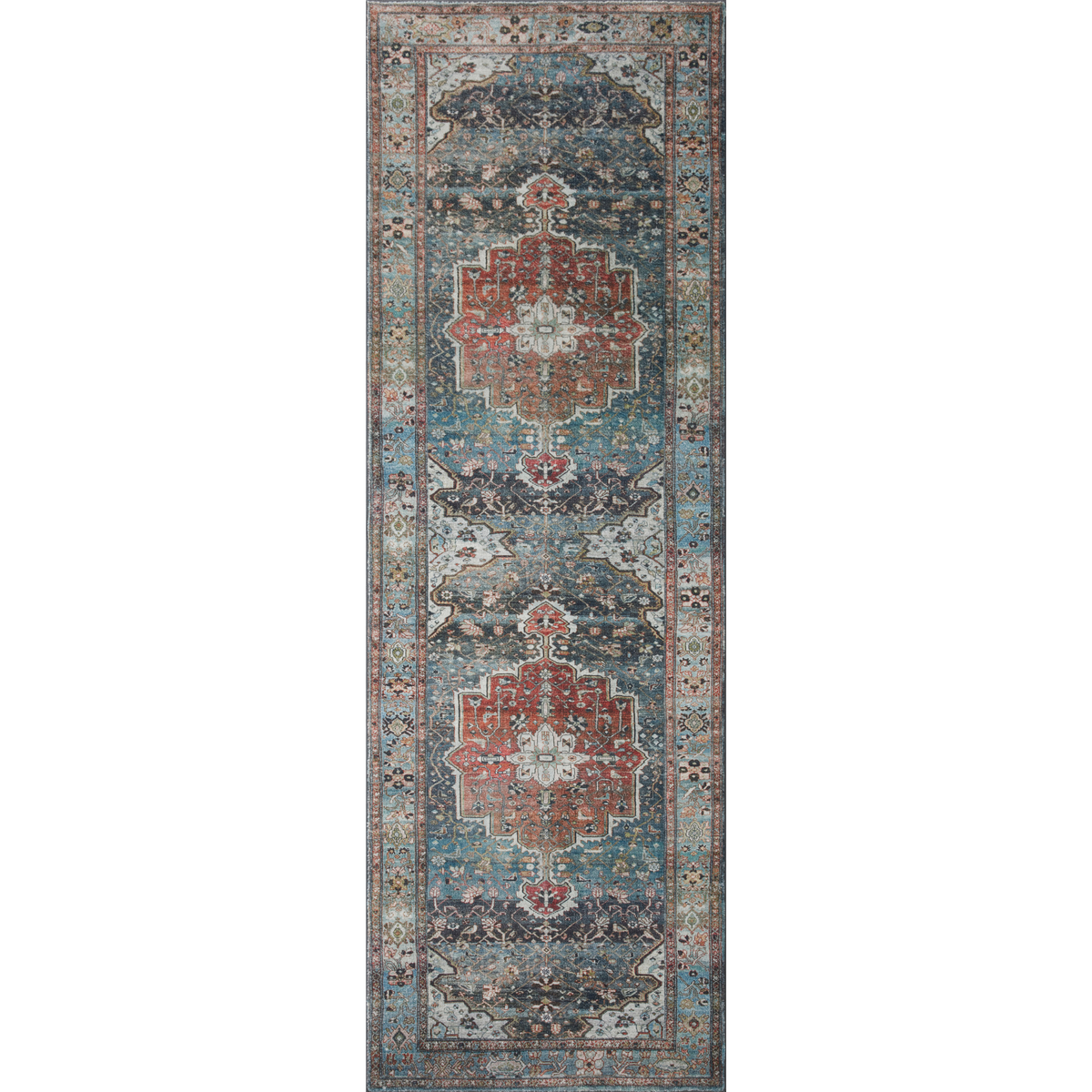 Margot MAT-05 Rug [Ocean/Brick]
