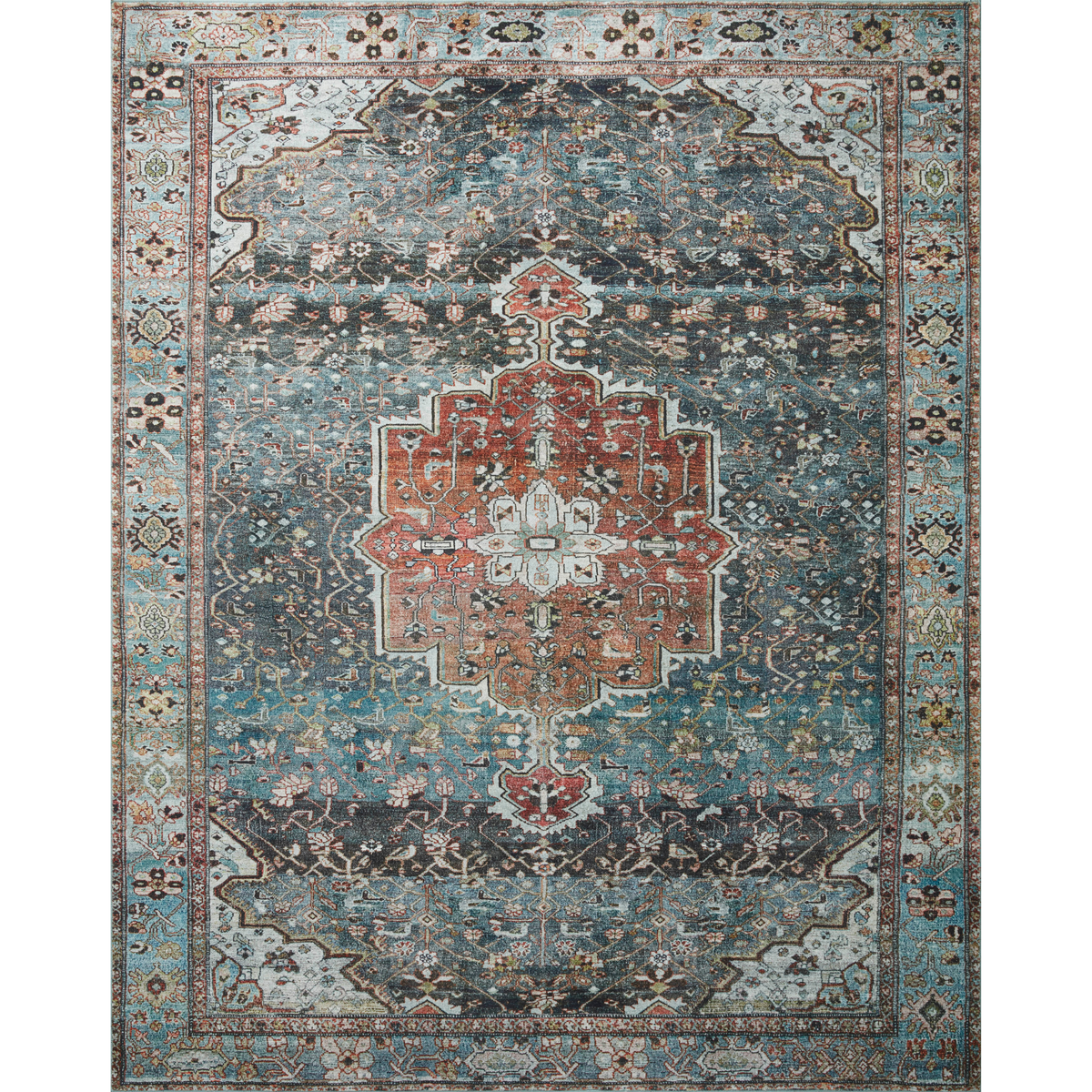 Margot MAT-05 Rug [Ocean/Brick]
