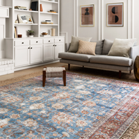 Loren LQ-01 Rug [Blue/Brick]