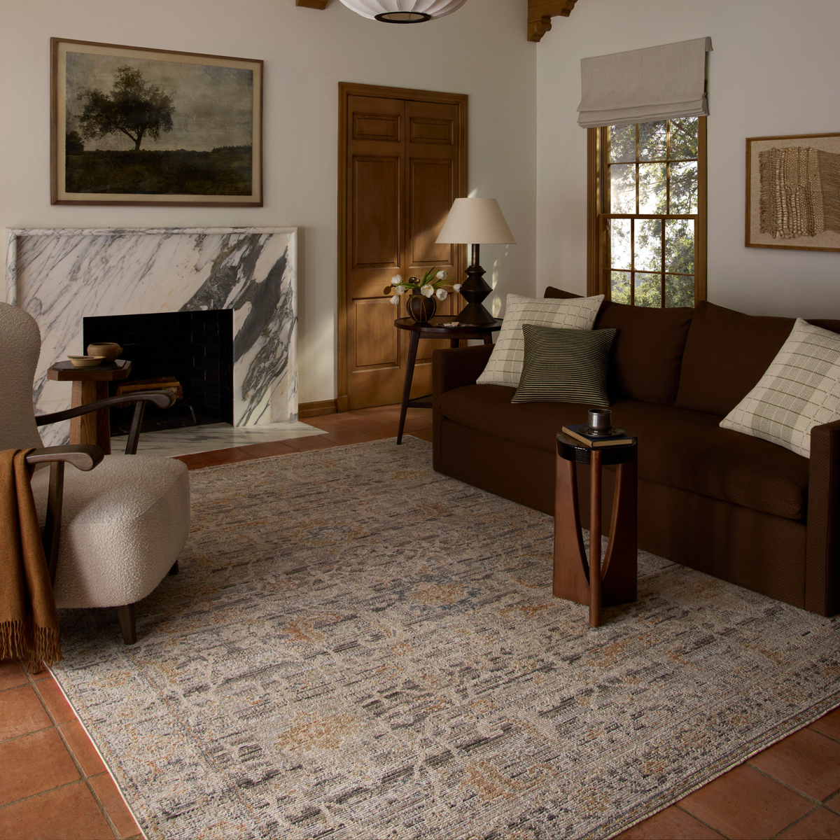 Milena MLE-05 Rug [Charcoal/Apricot]