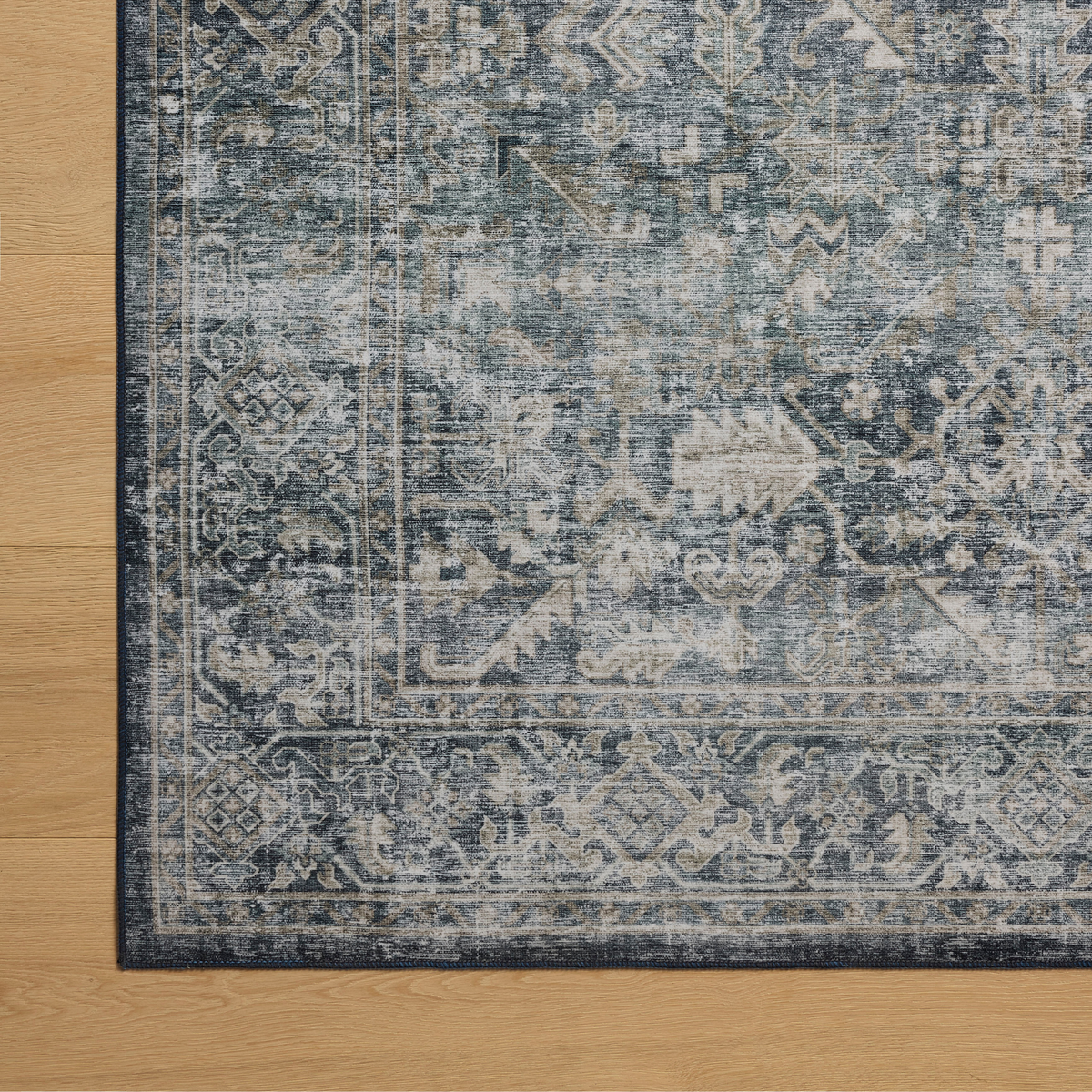 Josie (Amber Lewis × Loloi) JOS-01 Machine Washable Rug [Ocean/Natural]