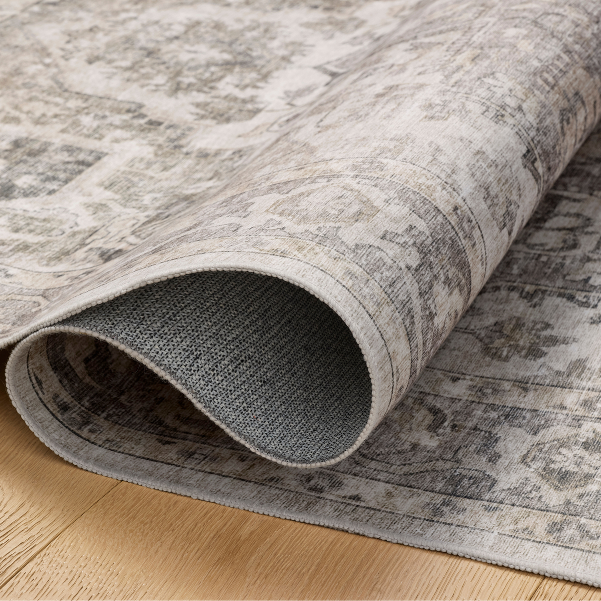 Josie (Amber Lewis × Loloi) JOS-03 Machine Washable Rug [Silver/Natural]